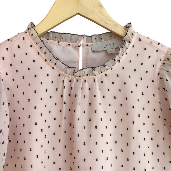 Loft Swiss Dot Flutter Sleeve Blouse NEW - Picture 6 of 9